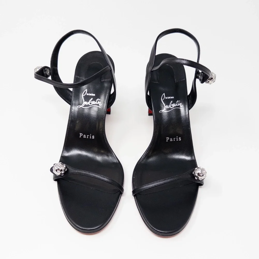 Christian Louboutin Atmospheria Leather Sphere Black Heels 40.5 EU 10.5 US - Picture 2 of 7